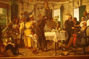 Painting El Velorio (The wake), by Francisco Oller